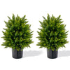 Lucktree 21.5" Artificial Tree, Set of 2 Faux Potted Plants Artificial Shrubs Bushes