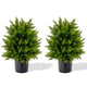 Lucktree 21.5" Artificial Tree, Set of 2 Faux Potted Plants Artificial Shrubs Bushes