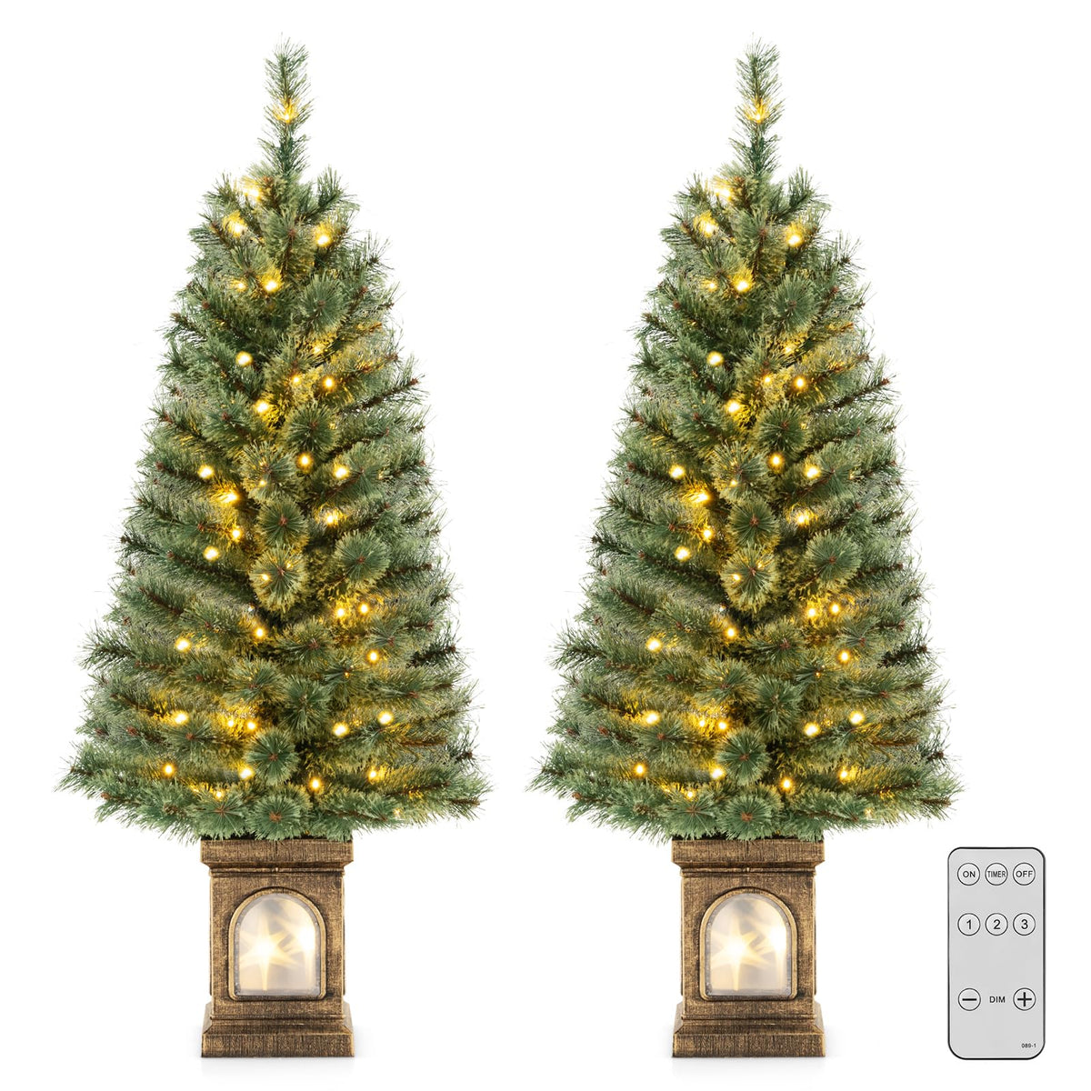 Lucktree 4ft Pre-Lit Christmas Tree for Entrances