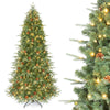 7/7.5/8 ft Pre-Lit Christmas Tree, 925 Hinged Tips with Pine Cones