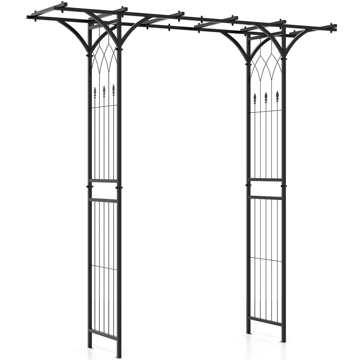 Lucktree Garden Arch Trellis, Wedding Arbor for Ceremony Party, 79''W x 81''H, Metal Garden Arbor for Climbing Plants Rose