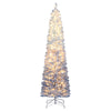 Lucktree 6FT / 7FT Blue Gradient Snow Flocked Christmas Tree with Warm White LED Lights