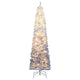 Lucktree 6FT / 7FT Blue Gradient Snow Flocked Christmas Tree with Warm White LED Lights