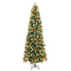Lucktree 9ft Pre-Lit Artificial Christmas Tree, Hinged Xmas Tree with 1416 PVC & Pine Needles