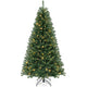 Lucktree 7ft Pre-Lit Christmas Tree, Artificial Hinged Xmas Tree with 250 Warm White LED Lights