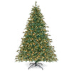 Lucktree 7ft Pre-Lit Artificial Christmas Tree, Hinged Full Xmas Pine Tree with 340 Warm White LED Lights
