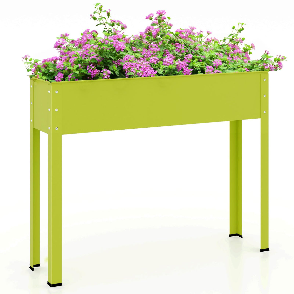 Lucktree Raised Garden Bed, Metal Planter Box with Legs, Drain Hole, Outdoor Indoor Elevated Garden Box