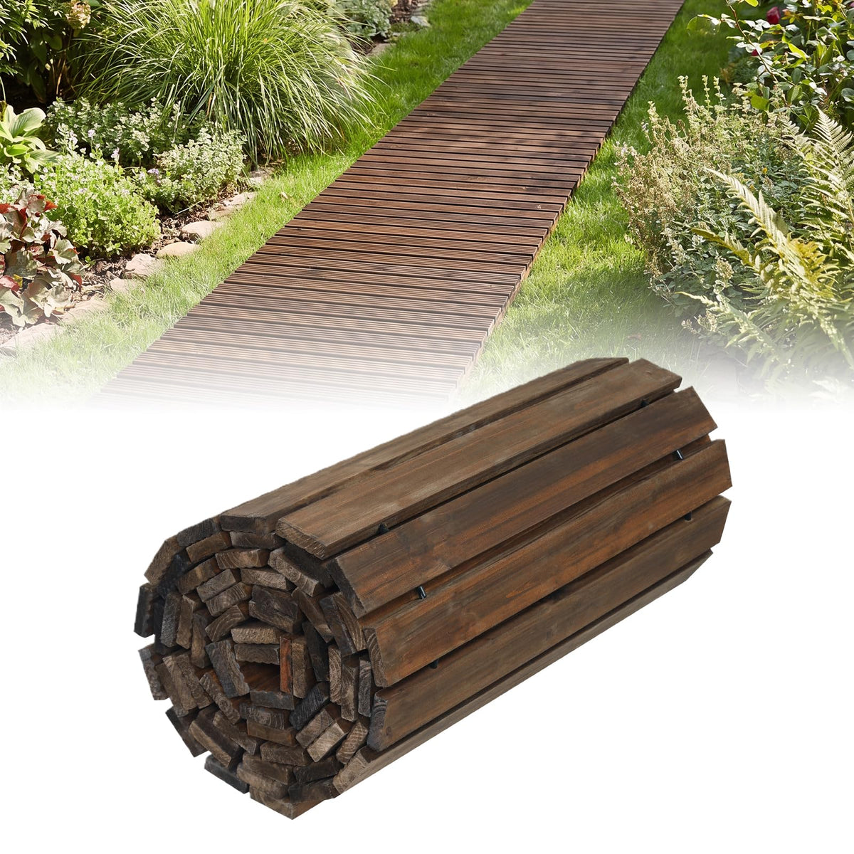 Lucktree 12 FT Wooden Garden Pathway (1/2)