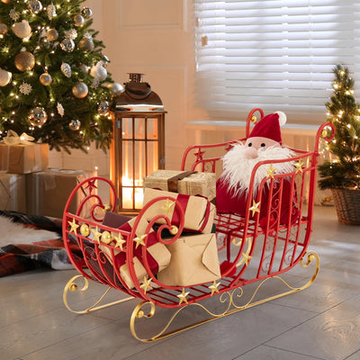 Lucktree Metal Christmas Santa Sleigh Basket