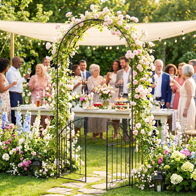 Lucktree 79" H x 39" W Garden Arch with Gate