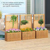 Lucktree Set of 1/2 Raised Garden Bed with Trellis, 41” Wooden Potted Plant Box w/Privacy Screen