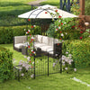 Lucktree Garden Arch with Planter - 87 inch Metal Garden Arbor with Gate