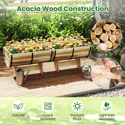 Lucktree Half Barrel Raised Garden Bed for Flower Vegetable Fruit