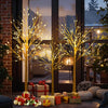 Lucktree 4/5/6 FT Pre-Lit Artificial Christmas Trees with 216 Warm White LEDs ( Set of 3 )