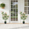 Lucktree 36" Artificial Impatiens Blossom Tree w/Mini Fruits & Faux Grass