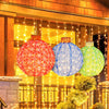 Lucktree Christmas Lighted Pop up Ornaments Set of 3, Outdoor Xmas Lighted Hanging Lanterns with Warm White LED Lights