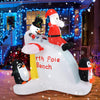 Lucktree 6.4 FT Christmas Inflatable Penguins, Santa & Snowman on Slide