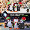 Lucktree 6FT Christmas Inflatables, LED Lighted Xmas Inflatable Penguin Family Hand in Hand