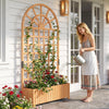 Lucktree Wooden Raised Garden Bed with Trellis 71" Outdoor Planter Box Privacy Screen