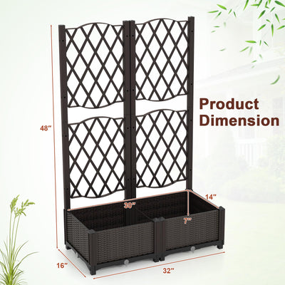 Lucktree 2 Pack Raised Garden Beds with Trellis