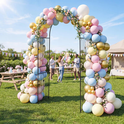 Lucktree 87" Decorative Metal Garden Arbor Arch Trellis for Climbing Plants