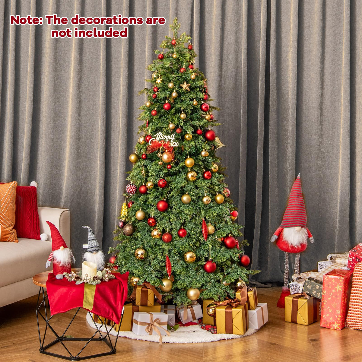 Lucktree 6ft Artificial Christmas Tree, Unlit Green Hinged Xmas Full Tree with 721 Lush Branch Tips