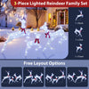 Lucktree 3-Piece Large Lighted Christmas Reindeer Family, Light up Xmas Decorations w/255 LED Lights & Scarves
