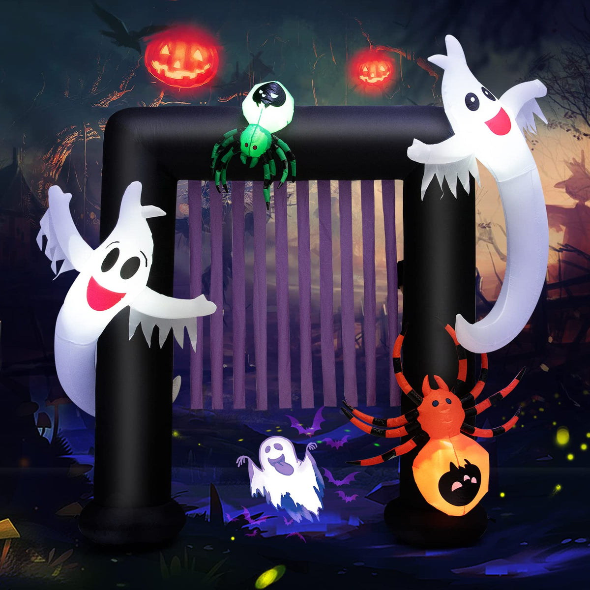 Lucktree Halloween Decorations, Halloween Inflatable Ghost With Led Lights
