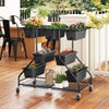 Lucktree Rolling Raised Garden Bed w/ 7 Planter Boxes, Storage Baskets, Drainage Holes
