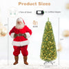 5/6/7 FT Pre-lit Pencil Christmas Tree, Artificial Slim Xmas Tree