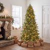 7/7.5/8 ft Pre-Lit Christmas Tree, 925 Hinged Tips with Pine Cones