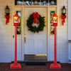 Lucktree 61 Inch Christmas Street Lamp, Festive Musical Lamp Post w/Detachable Snow Globe Lantern