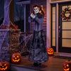Lucktree 4 FT Halloween Animatronic Standing Skeleton Girl with Pop Up Head