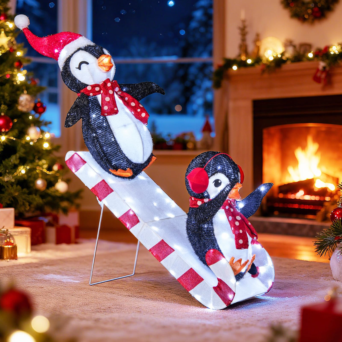Lucktree Lighted Christmas Decoration Penguins