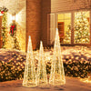 Lucktree Set of 3 Lighted Christmas Cone Trees