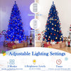Lucktree 7 FT Pre-Lit Royal Blue Snow Flocked Christmas Tree with 340 LED Lights