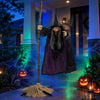 Lucktree 6.6 FT Halloween Animatronics Flying Witch on Broom Decorations