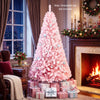 6FT Pink Artificial Christmas Tree with Folding Metal Stand