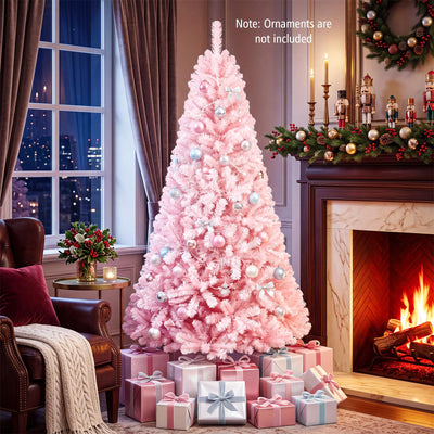 6FT Pink Artificial Christmas Tree with Folding Metal Stand