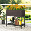 Lucktree Raised Garden Bed with Legs, Rattan Elevated Planter Box w/Storage Shelf