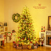 Lucktree 7 FT Pre-Lit Artificial Christmas Tree, Hinged Faux Xmas Tree with 1217 Soft TPE & PVC Mixed Branch Tips
