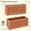 Lucktree 2-in-1 Outdoor Bench, Wood Raised Garden Bed with Open Base, Teak Oil Finish