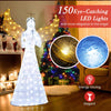 Lucktree 5 FT Christmas Pre-Lit Angel, Yard Lighted-up Festive Angel w/Halo