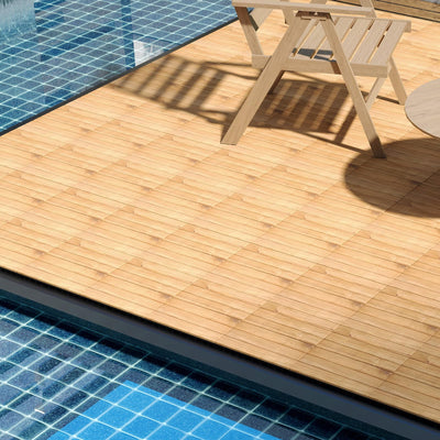 Lucktree 30 PCS Acacia Wood Interlocking Patio Deck Tiles
