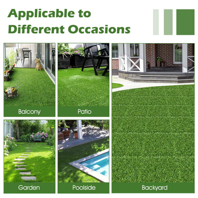 Lucktree 12” x 12” Pack of 30 Fake Grass Turf Tiles Set