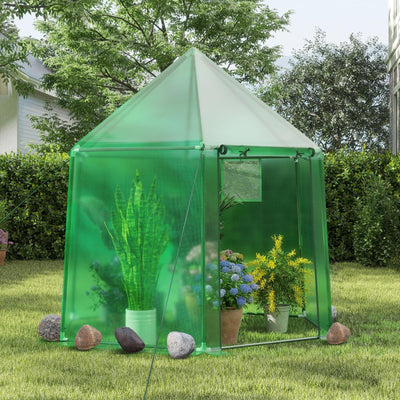 Lucktree 6.5 x 5.7 x 6.3 FT Greenhouse Portable Walk in Outdoor Hot House Tent