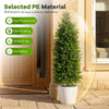 Lucktree 4 FT Artificial Faux Cedar Cypress Plants in Cement-Filled Pots Set of 2