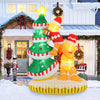 Lucktree 7 FT Lighted Christmas Inflatable Gingerbread Men Climbing Christmas Tree with LED Lights & Built-in Fan