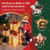 Lighted Gift Boxes Christmas Decoration, Set of 3 White Present Ornament Boxes with 60 LED Lights - LucktreeUS