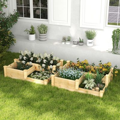Lucktree Raised Garden Bed, Wood Planter Box for Vegetables Flowers Fruit Herb, Easy Assembly (42.5" Lx34.5 Wx14.5 H)